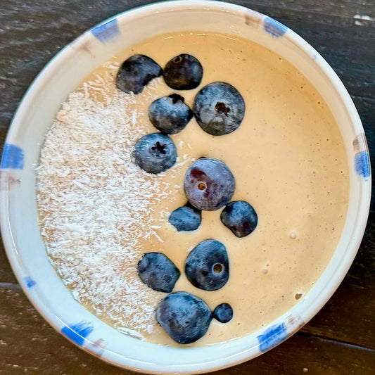 Coffee + Peanut Butter Coconut Smoothie Bowl
